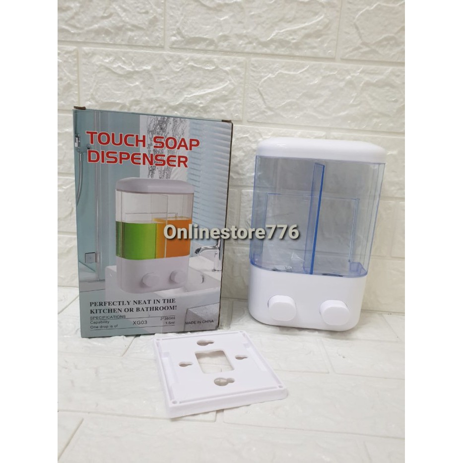 Jual Double Dispenser Sabun Manual Hand Touch Soap Tempat Cair Kamar