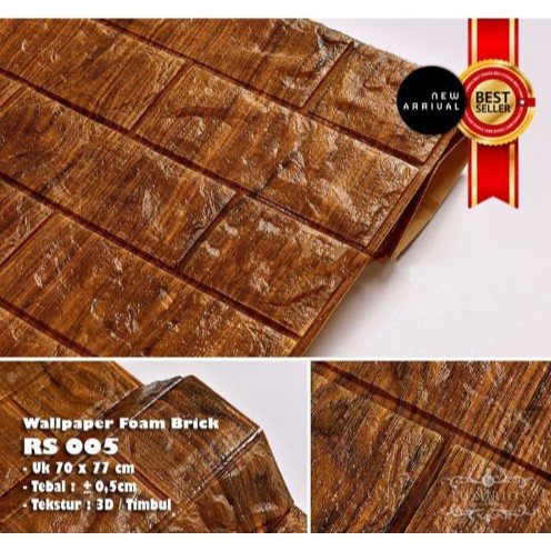 Jual WALLPAPER 3D FOAM BROWN BRICK WALLPAPER 3D FOAM BATU BATA COKLAT ...