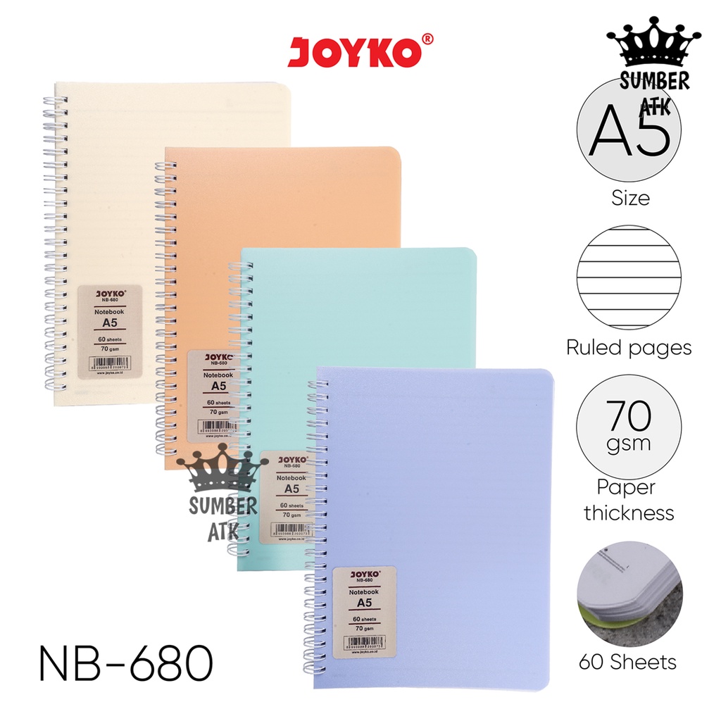 Jual Ruled Notebook Diary Agenda Buku Catatan Bergaris Joyko Nb 680 60