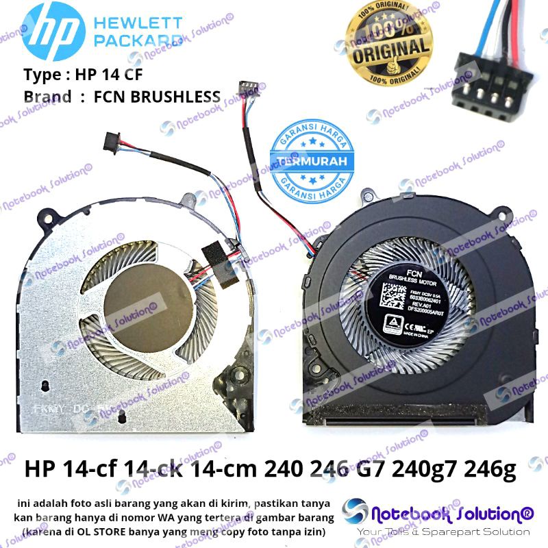 Jual Kipas Cooling Fan Laptop HP 14CF 14CK 14cm 14SDP 14SDK 240