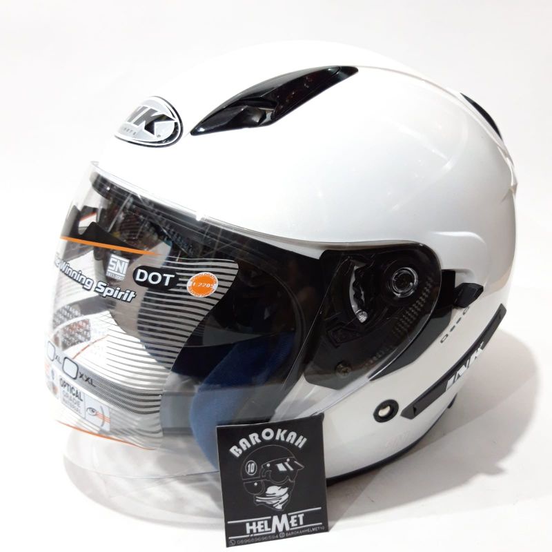 Jual Helm ink metro 2 solid putih double visor | Shopee Indonesia