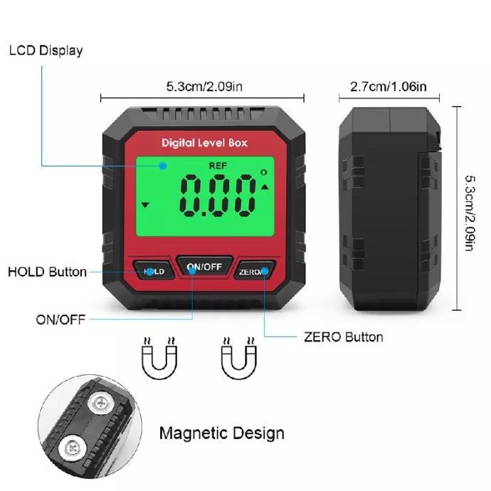 Jual Inclinometer Digital Alat Ukur Sudut Kemiringan Slope Level Box ...