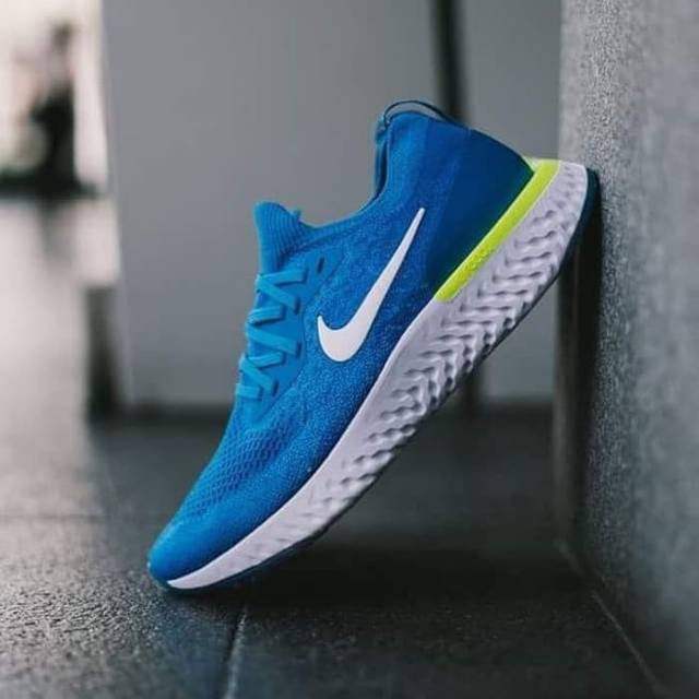 Jual Sepatu epic react flyknit blue glow volt glow premium Shopee Indonesia