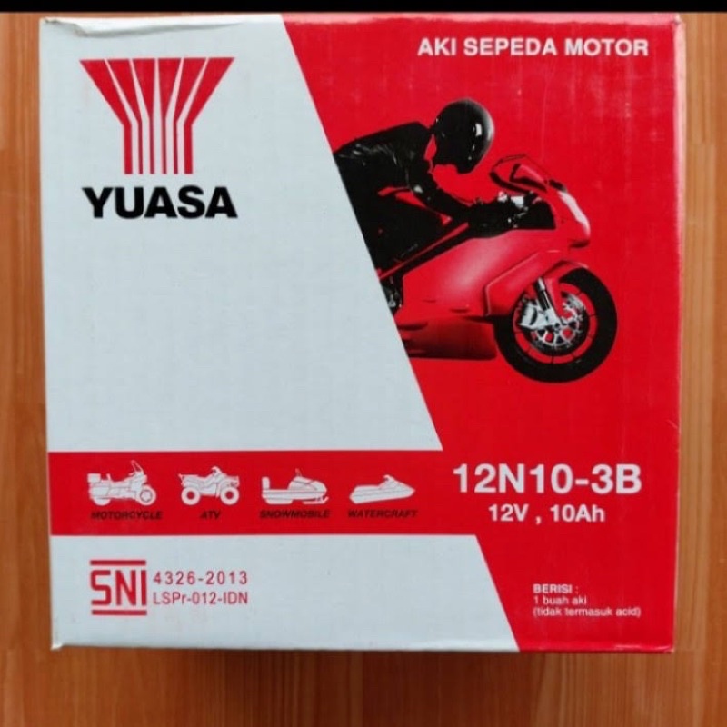 Jual AKI YUASA 12N10-3B (Aki Motor Vespa Excel, Thunder 250, Genset