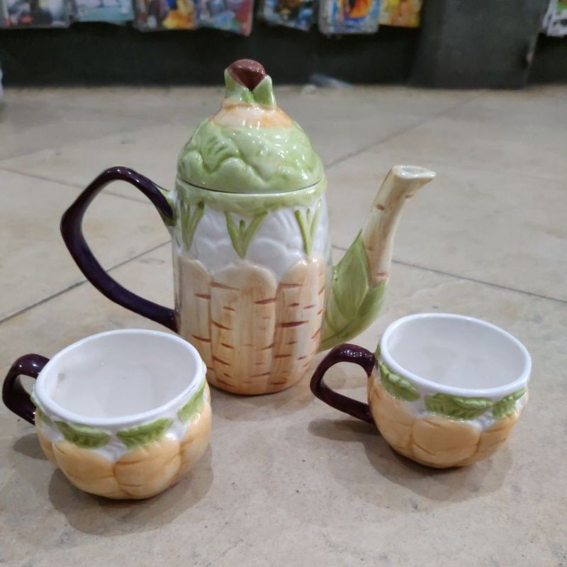 Jual Tea Set Keramik Cantik Teko Cangkir Batu Hias Shopee Indonesia 6302