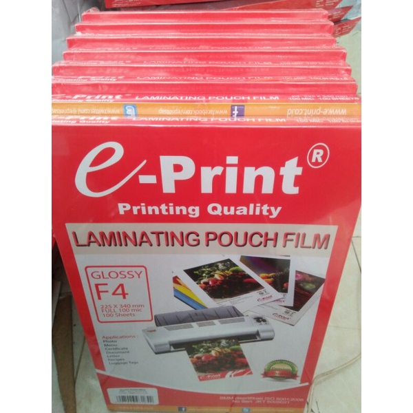 Jual E Print Laminating Plastik Laminating Ukuran F4 Shopee Indonesia