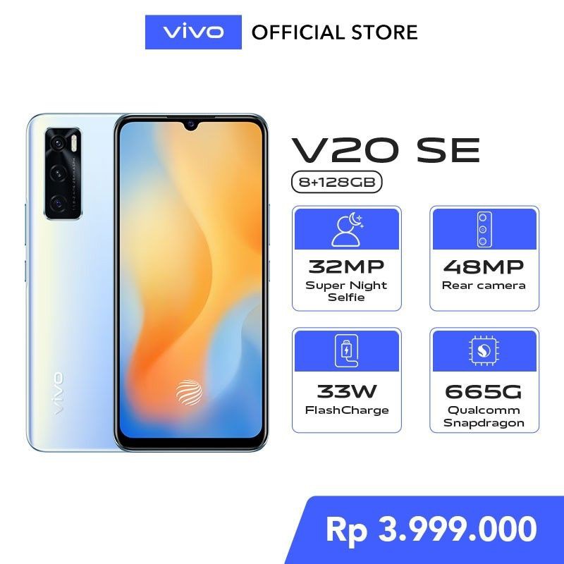 VIVO V20 SE 8/128 Gb, NFC Garansi Resmi Tahun