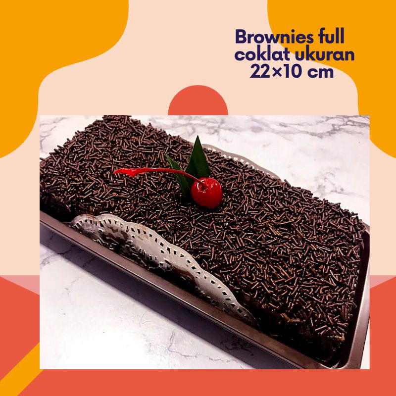 Jual BROWNIES KUKUS FULL TOPPING COKLAT UKURAN 22×10 cm | Shopee Indonesia