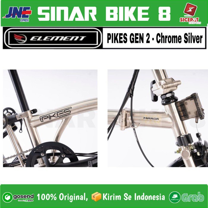 Jual Sepeda Lipat Trifold ELEMENT PIKES GEN 2 Chrome Silver Folding ...