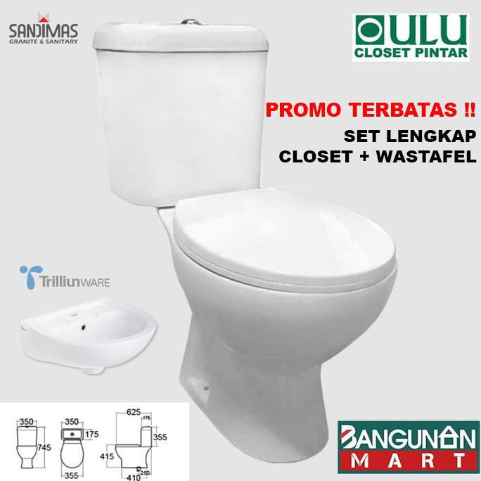 Jual Produk Terbaik] Promo Monobloc Kloset Duduk Oulu C633 + Wastafel Putih Set Lengkap | Shopee ...