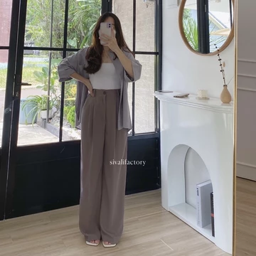 SIVALI Loose Pants 332 Trousers Wanita PART 1 Celana Anti Kusut Celana Kulot Wanita Celana