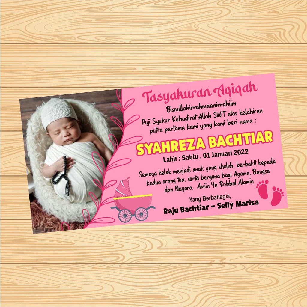 Jual STICKER AQIQAH / STIKER KELAHIRAN BAYI / STIKER PUPUTAN / KARTU ...