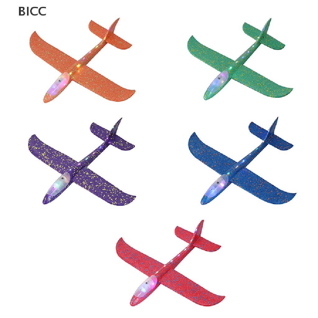 Jual BI 48CM with Lamp DIY Hand Throw Flying Glider Planes Foam