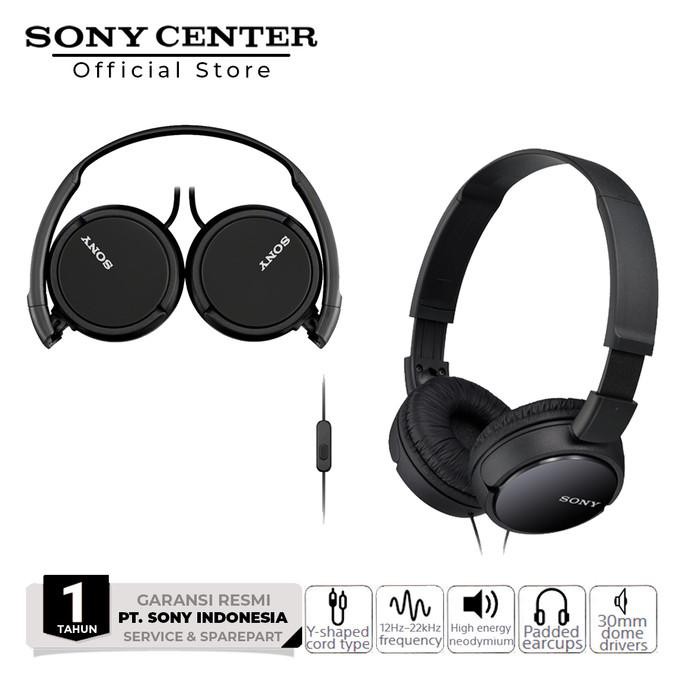 Sony MDR-ZX110AP ZX Series Headphones – Extra Bass, Foldable, With Mic (Black, Used – Open Package) 3 thumbnail image