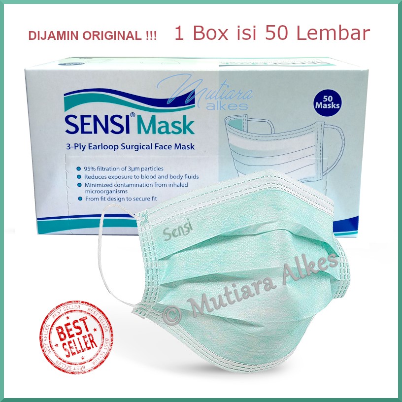 Jual (MUTIARA ALKES) SENSI Mask Earloop Surgical - Masker Bedah SENSI ...