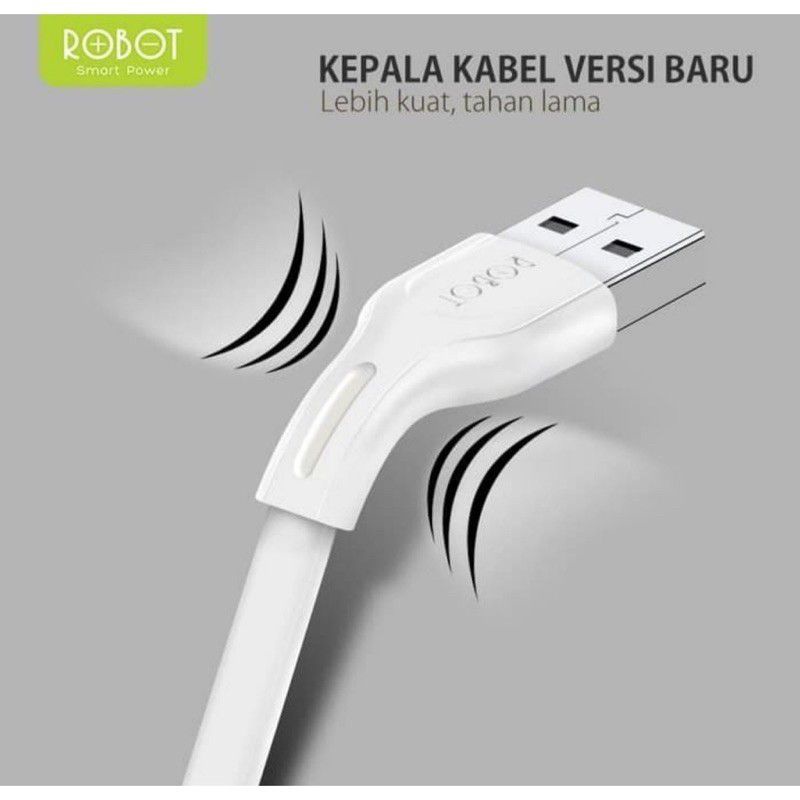 Jual Cable Data Robot RDL100S 2A 100CM Lightning Kabel Charger USB ...