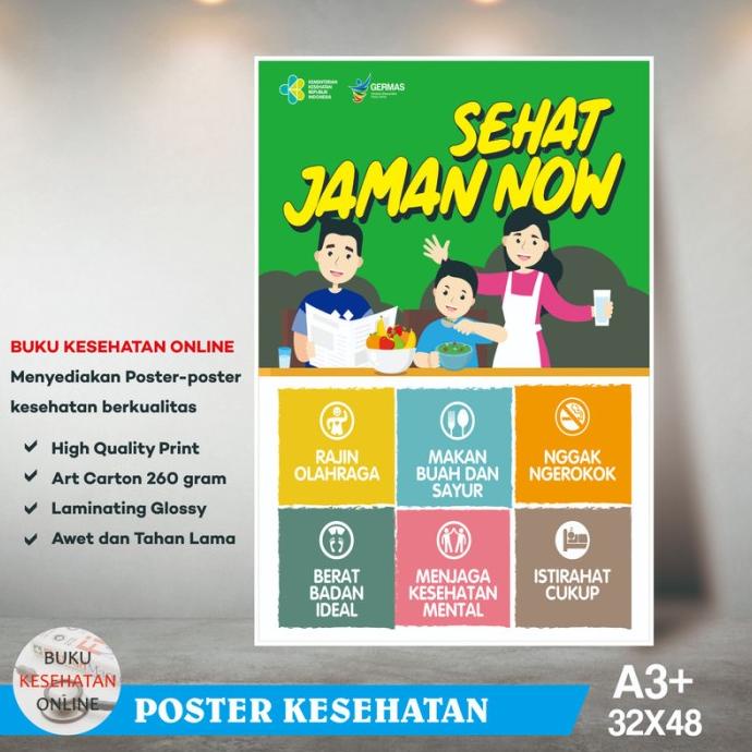 Jual Poster Kesehatan Sehat Jaman Now - Laminating Glossy | Shopee ...