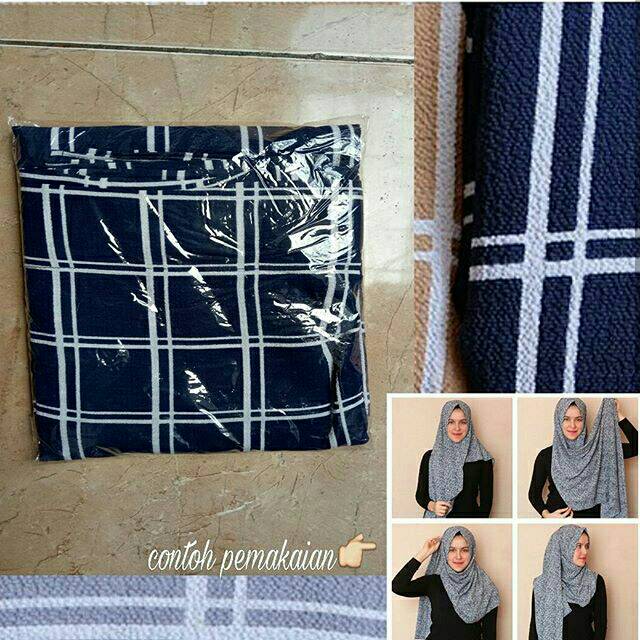 Jual ICP pattern instan gingham shawl by pulchra | Shopee Indonesia