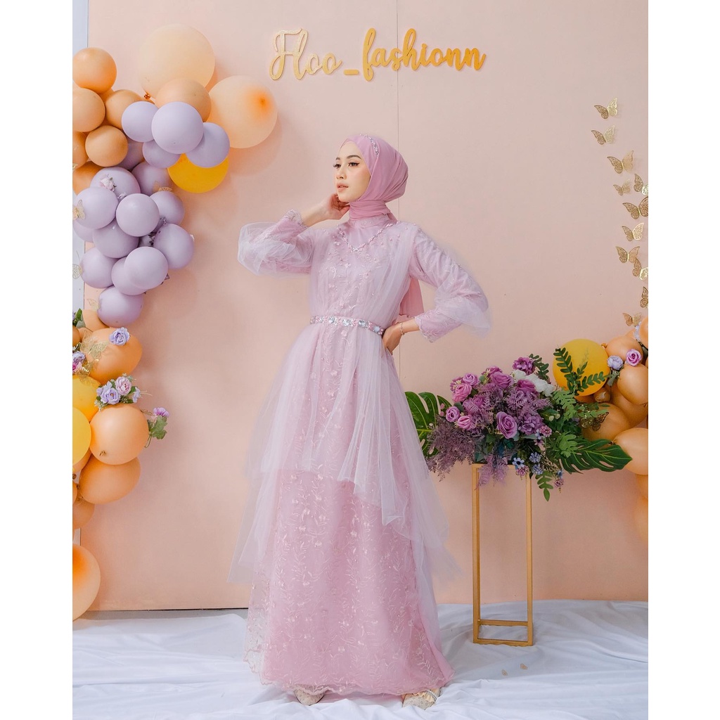 Jual NEW COLLECTION GAMIS RINDA GAMIS BRUKAT PAYET MUTIARA GAMIS