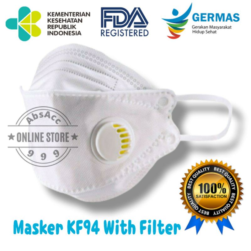 Jual Masker KF94 Respirator 4ply With Filter Valve Evo Convex Design ...