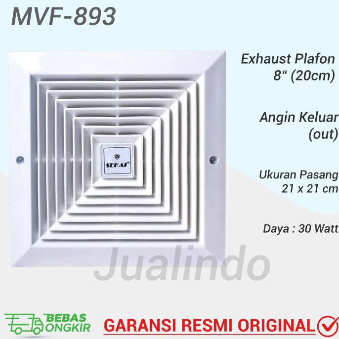 Jual Exhaust Fan Ceiling Plafon 8 Inch Sekai Mvf 893 Harga Terbaik
