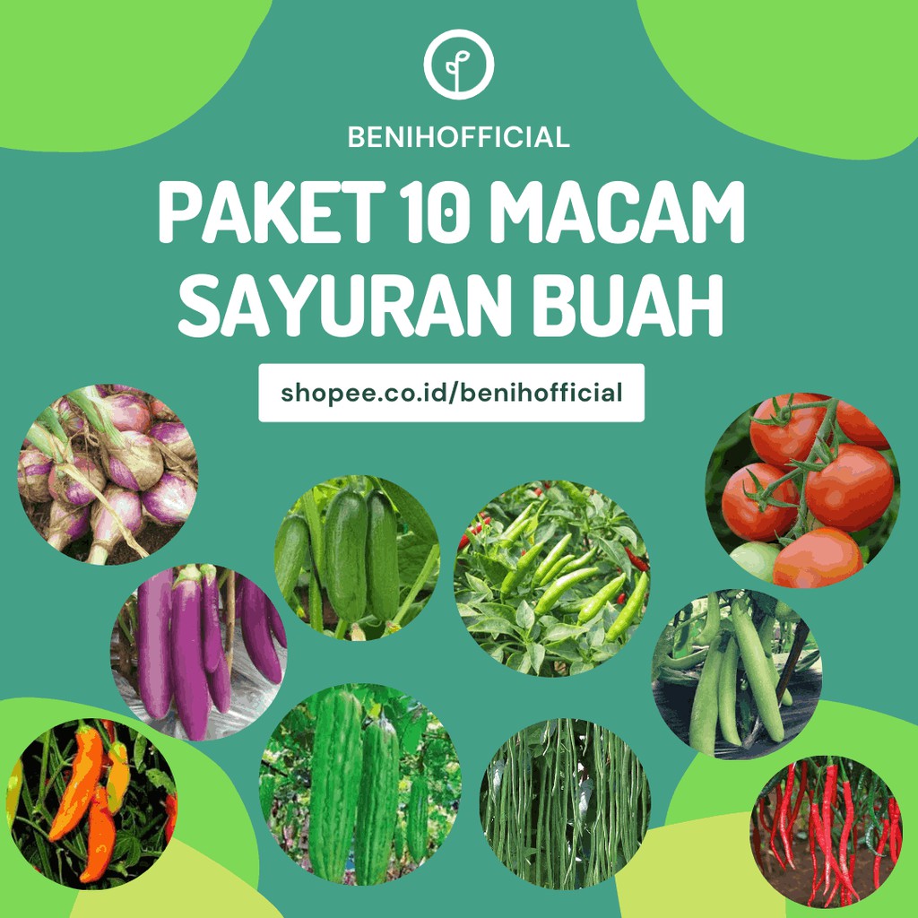 Jual Bibit Sayuran 10 Macam Benih Sayur Buah Paket Lengkap Cabe Rawit