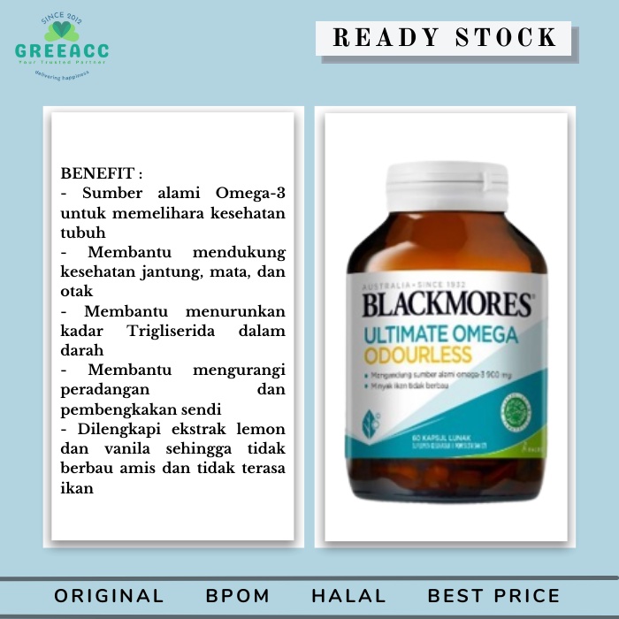 Jual Blackmores Ultimate Omega Odourless 60 Tablet | Shopee Indonesia