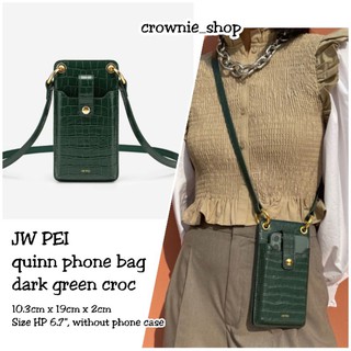 JW PEI QUINN phone bag dark green croc