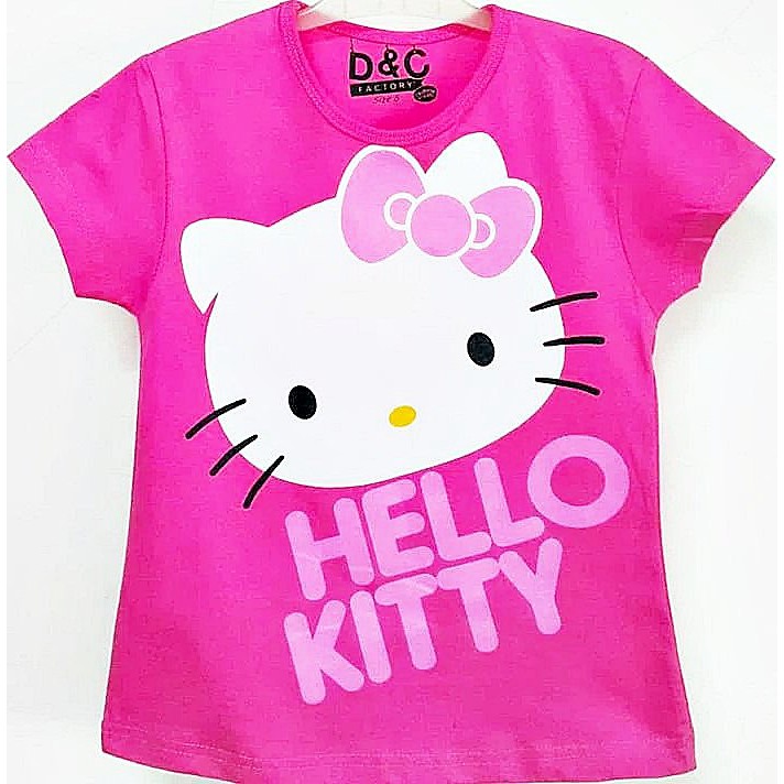 Jual Baju anak perempuan Hello Kitty Kepala Pink Baju kaos anak cewek usia  1 - 10 tahun | Shopee Indonesia