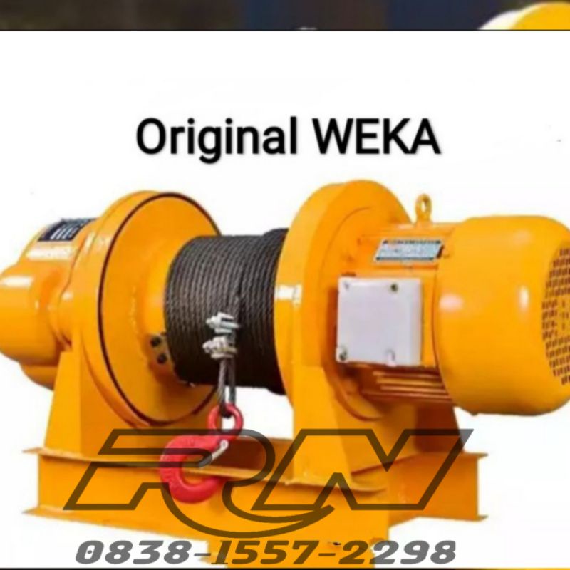 Jual electric winch WEKA 1 ton x 100 meter Elektrik winch katrol