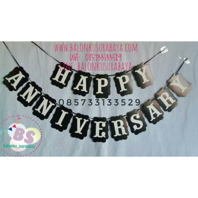 Jual Bunting Flag Bendera Ulang Tahun Tulisan Dinding Happy Anniversary Shopee Indonesia 0545