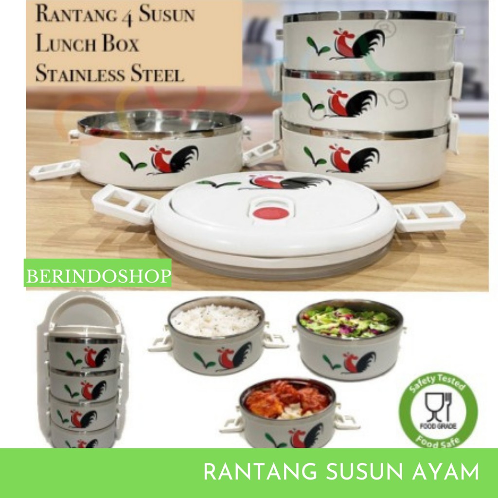 Jual Rantang Susun 4 Bento Lunch Box Kotak Bekal Makan Siang Gambar ...