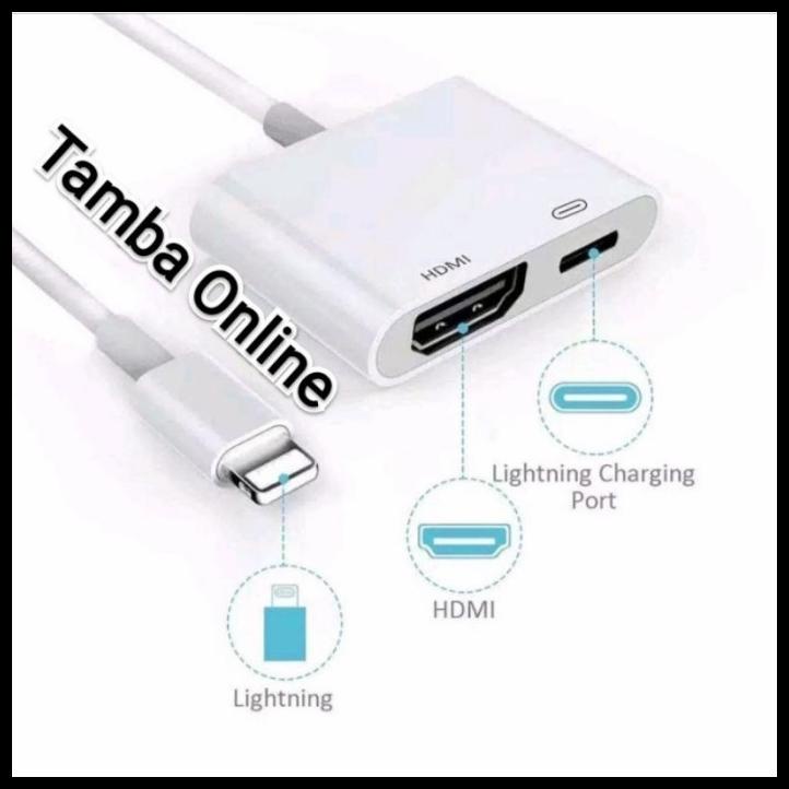 Jual Kabel Apple Lightning Digital AV to Adapter HDMI Iphone Ipad