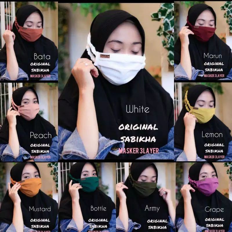 Jual Masker Hijab Sabikha Part 1 #Masker3Lapis#Realpict | Shopee Indonesia
