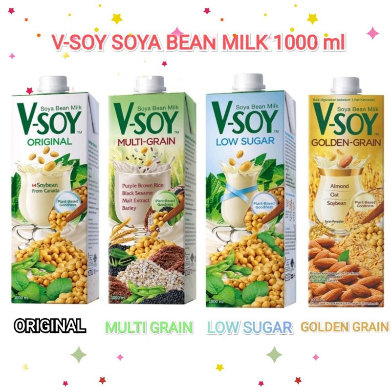 Jual V Soy Soya Bean Uht Milk Susu Kedelai 1 Liter Shopee Indonesia 0233