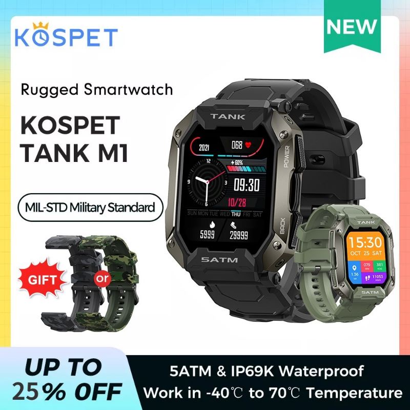 Jual New Smartwatch 2022 KOSPET TANK M1 Pro Rugged Outdoor Smart Watch