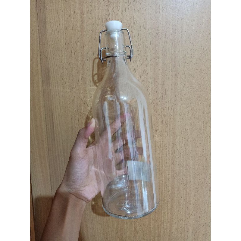 Jual Ready Stock Korken Botol Kaca 1000 Ml 1 Liter Botol Kait Swing ...