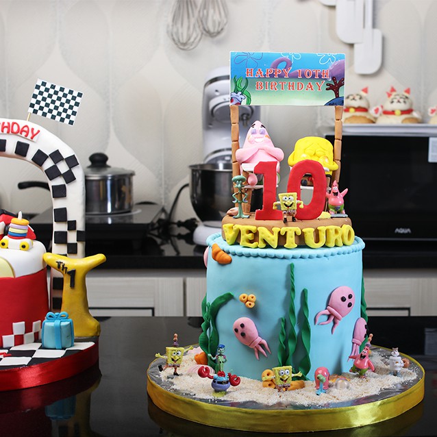 Jual Kue Ulang Tahun / SPONGEBOB / 20 cm / MOHON BACA KETERANGAN