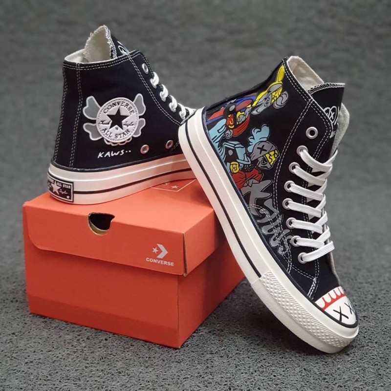 SEPATU CONVERSE X KAWS COMPANION HIGH HITAM GRADE ORIGINAL 37 43