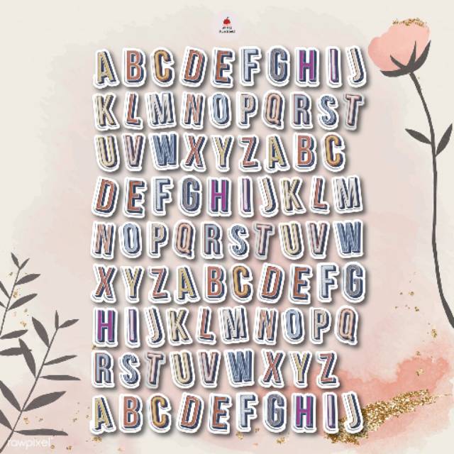 Jual ALPHABET STICKER/ beli 4 promo 50 ribu(blh mix) / tahan air ...