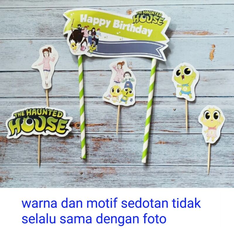 Jual topper toper hiasan tusukan kue cake tumpeng ulang tahun happy ...