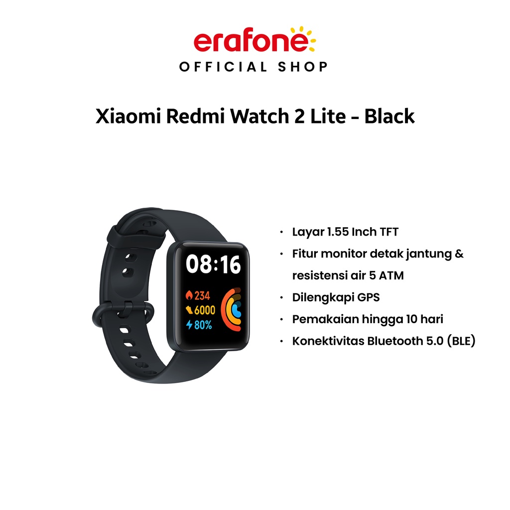 Jual Xiaomi Redmi Watch 2 Lite - Black | Shopee Indonesia