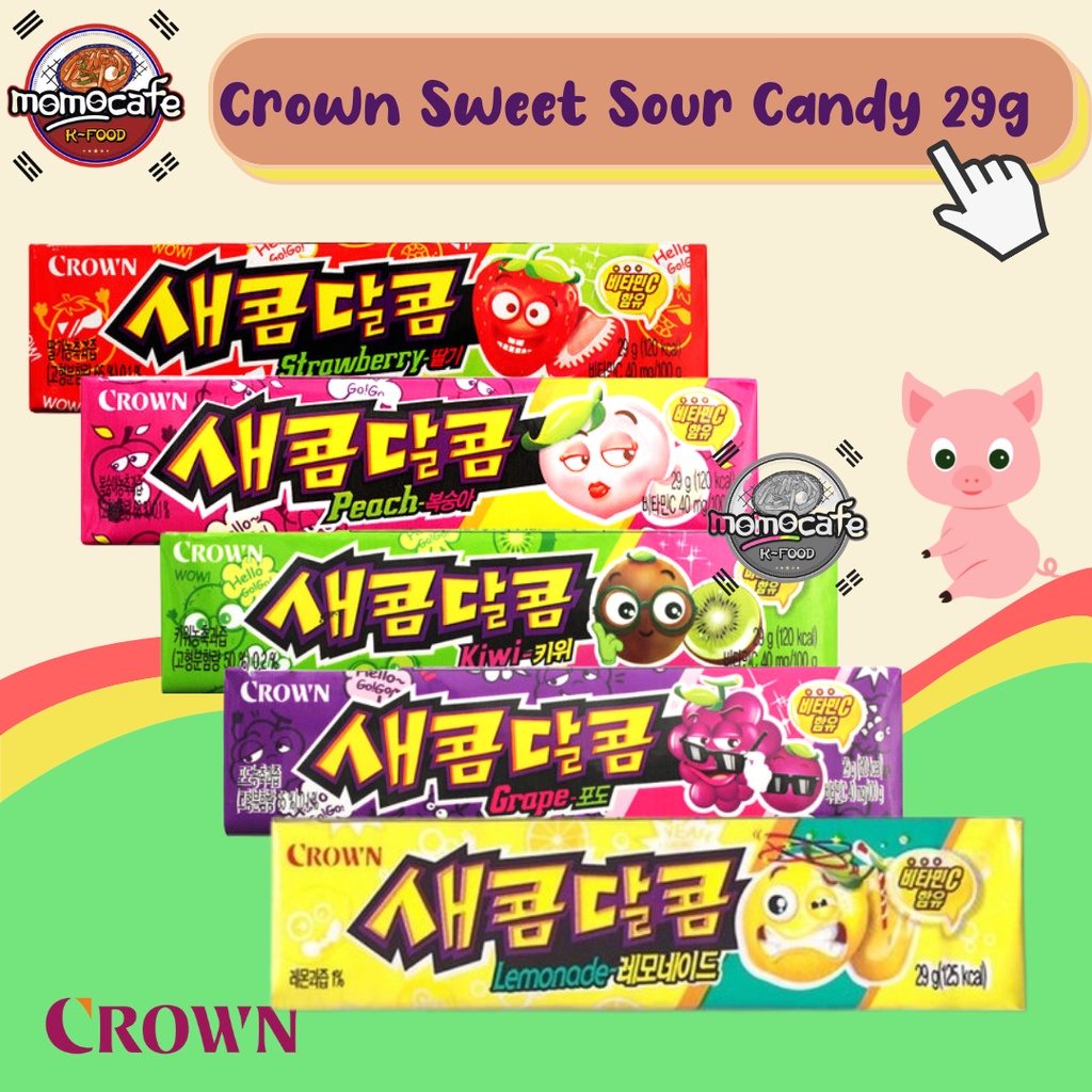 Jual Crown Sweet Sour Candy 29g - Permen Asam Manis Rasa Buah Made In ...