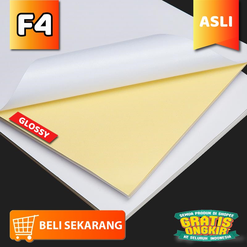 Jual Kertas Stiker Hvs F4 Isi 30 Lembar Sticker Mengkilap Glossy