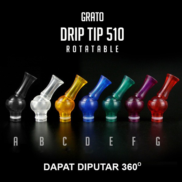 Jual Drip Tip 510 Rotate Transparent Driptip 510 Rotatable Rotating 360 ...