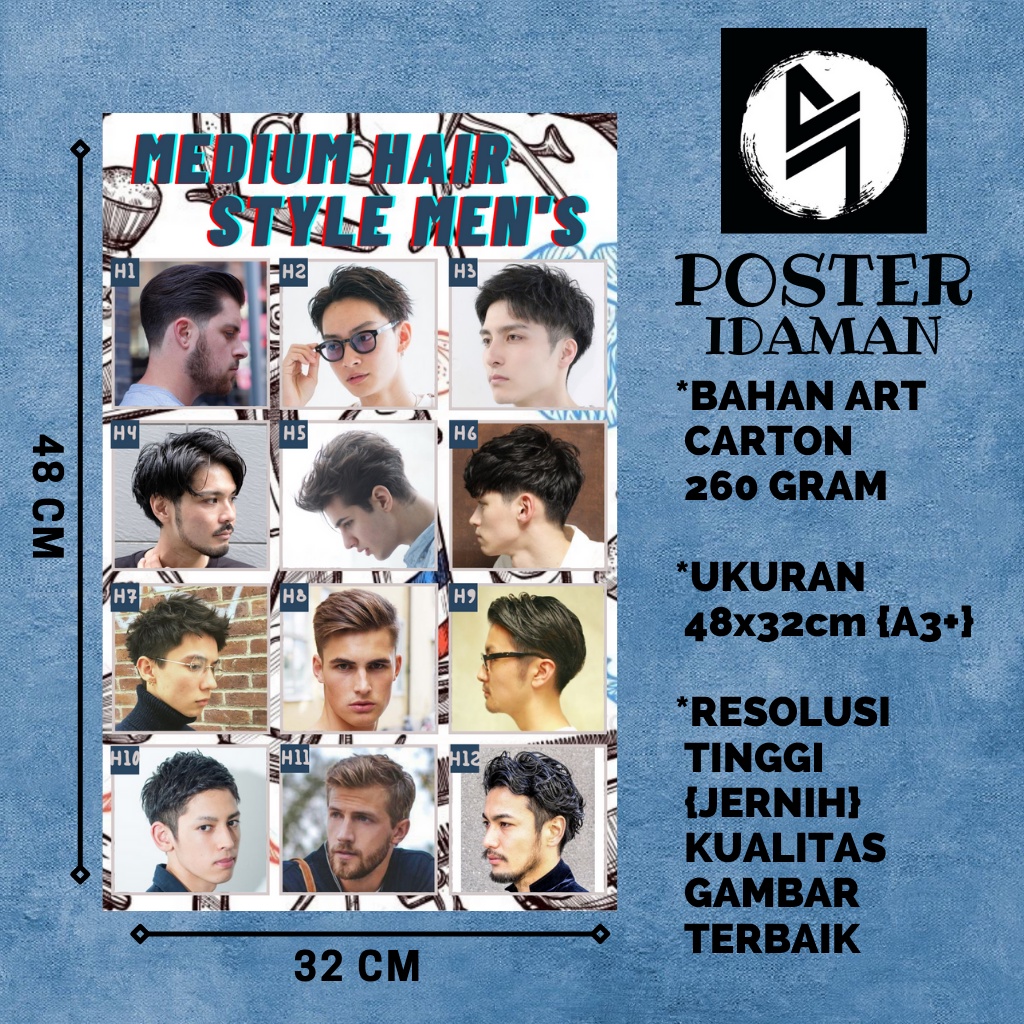 Jual POSTER IDAMAN - poster barbershop terbaru - poster pangkas rambut ...