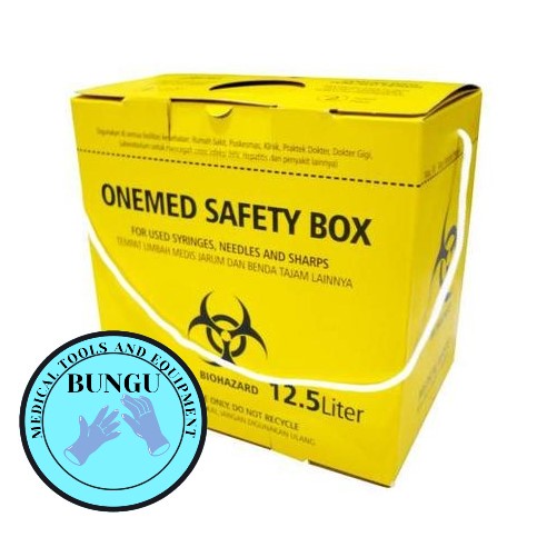 Jual Safety Box Onemed 12,5 Liter 12.5 L Box Kuning Kotak Tempat Sampah ...