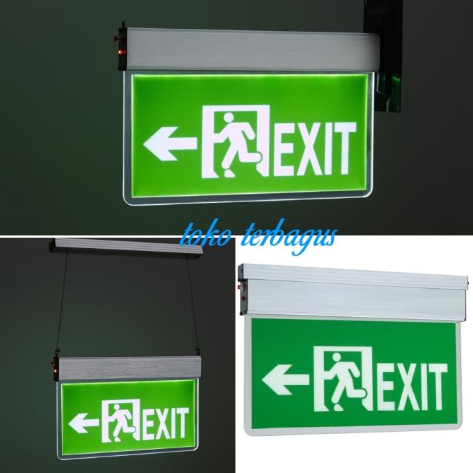 Jual Lampu EXIT LED / Lampu petunjuk darurat Emergency EXIT Lamp 2 sisi ...