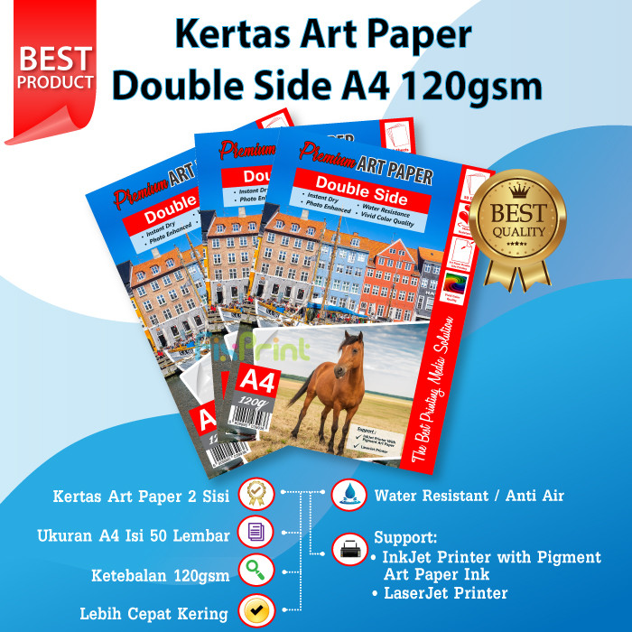 Jual Kertas Art Paper A4 120 GSM 1pack / 50 Lembar FPTS863 | Shopee ...