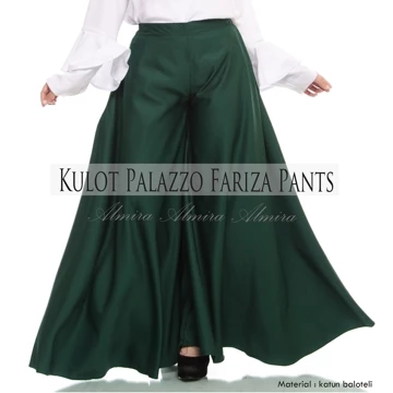 Celana Kulot Wanita Fariza Palazzo Pants Bahan Baloteli Payung Lebar Panjang 100cm Bisa Potong
